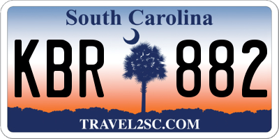 SC license plate KBR882