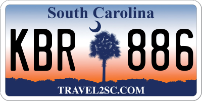 SC license plate KBR886