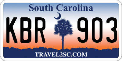 SC license plate KBR903