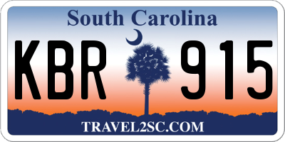 SC license plate KBR915