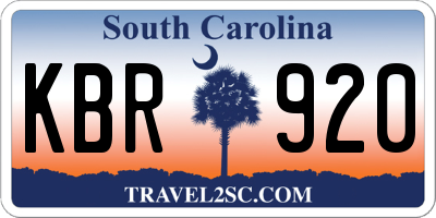 SC license plate KBR920