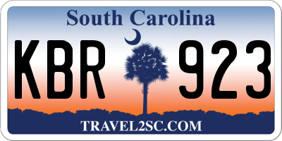 SC license plate KBR923