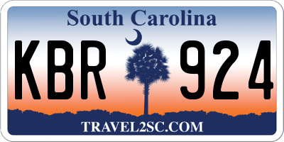 SC license plate KBR924