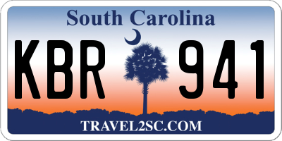 SC license plate KBR941