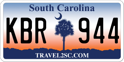 SC license plate KBR944