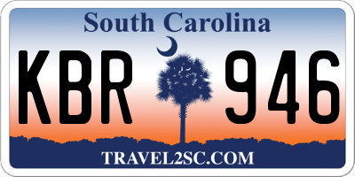 SC license plate KBR946