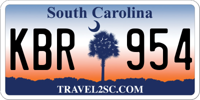 SC license plate KBR954