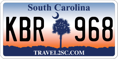 SC license plate KBR968