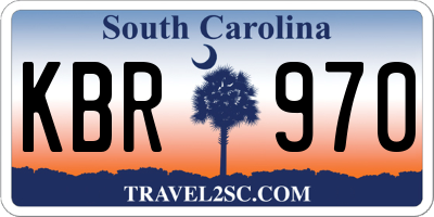 SC license plate KBR970