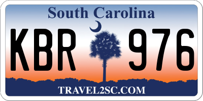 SC license plate KBR976