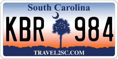 SC license plate KBR984