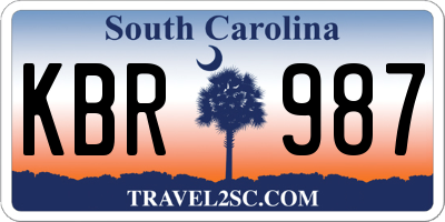 SC license plate KBR987