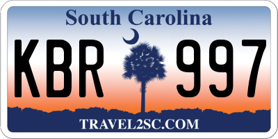SC license plate KBR997
