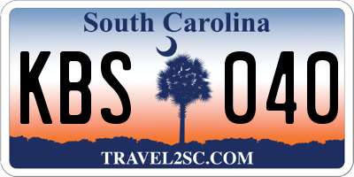 SC license plate KBS040