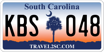 SC license plate KBS048