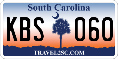 SC license plate KBS060