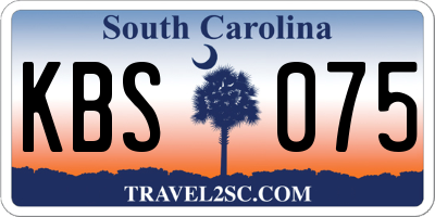 SC license plate KBS075