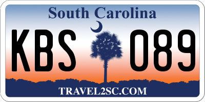 SC license plate KBS089