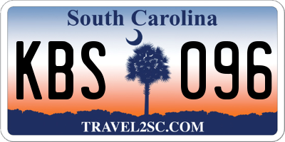 SC license plate KBS096