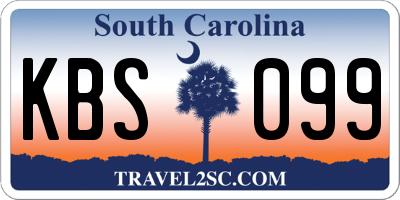 SC license plate KBS099