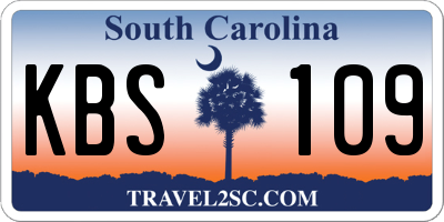 SC license plate KBS109