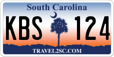 SC license plate KBS124