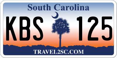 SC license plate KBS125