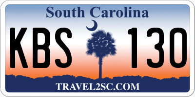 SC license plate KBS130