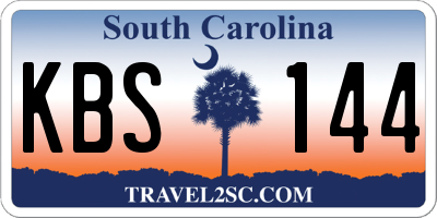 SC license plate KBS144