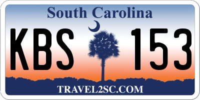 SC license plate KBS153
