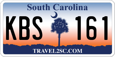 SC license plate KBS161