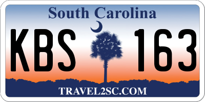 SC license plate KBS163