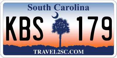 SC license plate KBS179