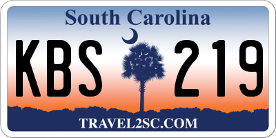 SC license plate KBS219