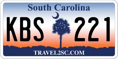 SC license plate KBS221