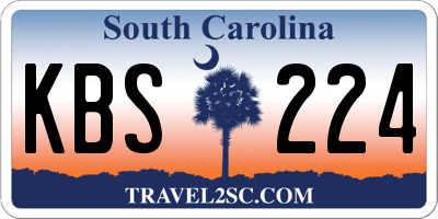 SC license plate KBS224