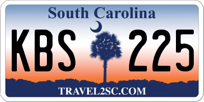 SC license plate KBS225