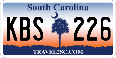 SC license plate KBS226