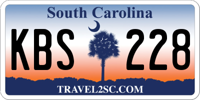 SC license plate KBS228