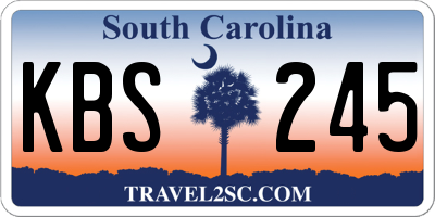 SC license plate KBS245