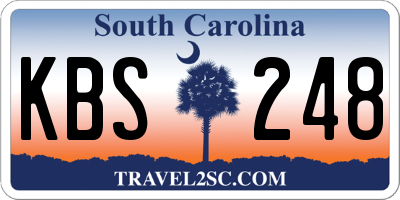 SC license plate KBS248