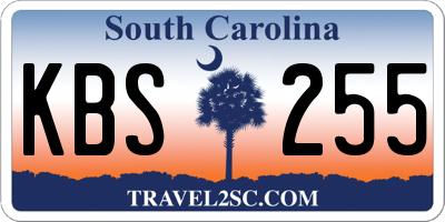 SC license plate KBS255