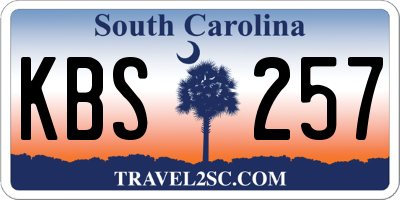 SC license plate KBS257