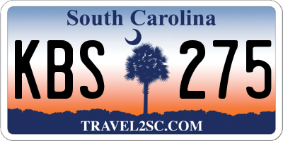 SC license plate KBS275