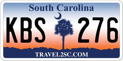 SC license plate KBS276