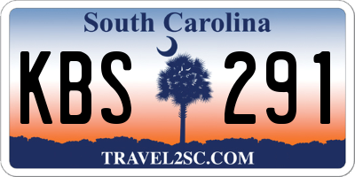 SC license plate KBS291