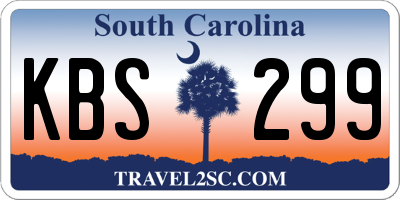 SC license plate KBS299