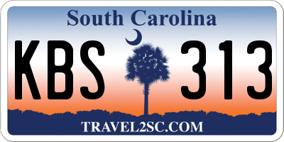 SC license plate KBS313