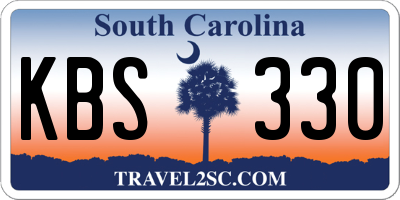 SC license plate KBS330