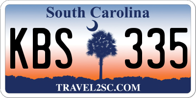 SC license plate KBS335